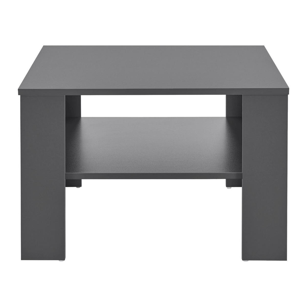 COUCHTISCH mit Ablage 60x60x40 cm Dunkelgrau - Dunkelgrau, Holz (60/60/40cm) - Juskys