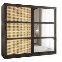 SCHWEBETÜRENSCHRANK 200/200/62 2-türig - Schwarz, Holz/Kunststoff (200/200/62cm) - MÖBEL KRYSPOL
