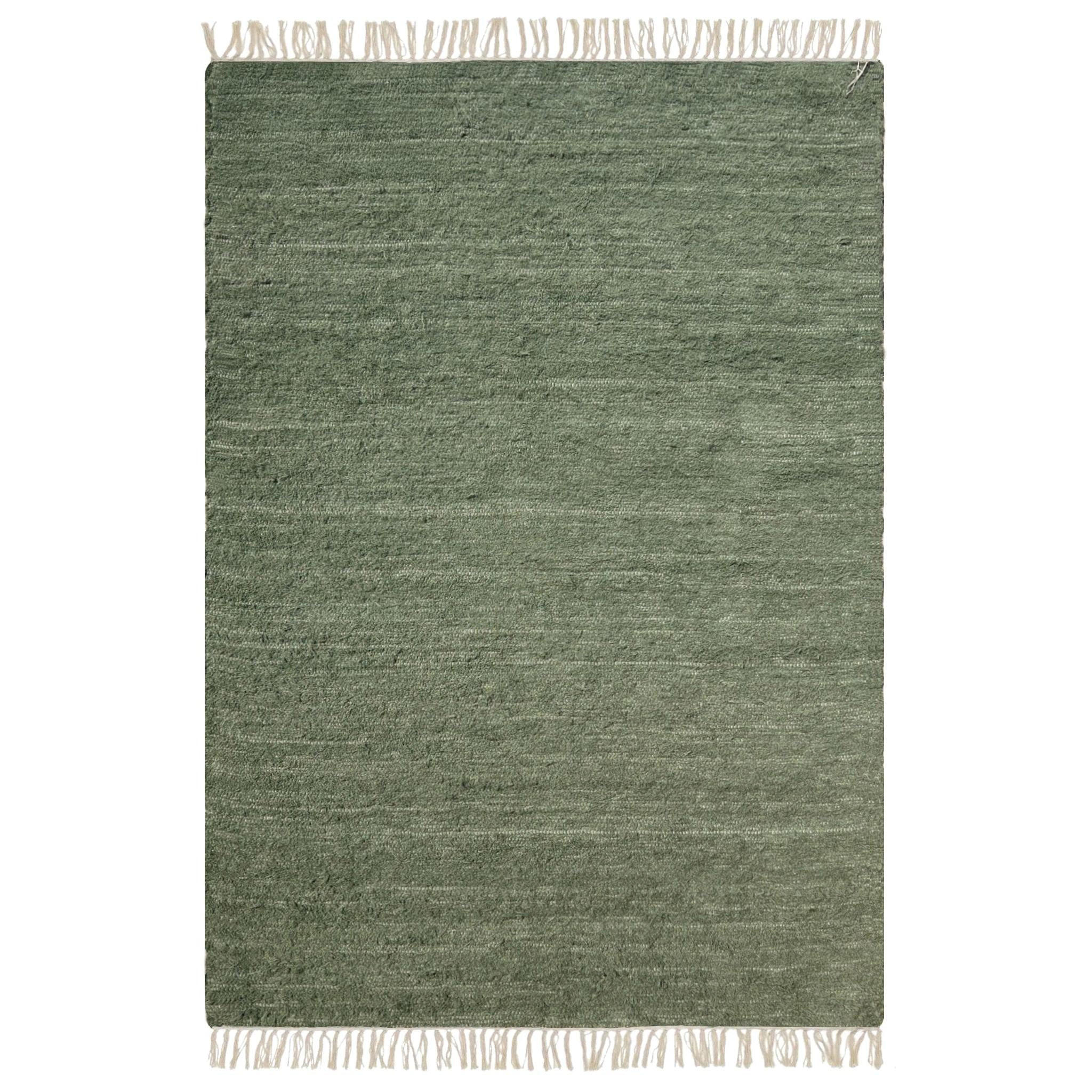 TEPPICH aus recycelter Baumwolle handgewebt grün - Grün, Naturmaterialien (120/170cm) - AFK Living