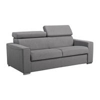 SCHLAFSOFA 3-Sitzer - Liegefläche: 140 cm - Matratzenhöhe: 18 cm - Stoff - Grau - VIZIR - Grau, Textil (196/110/223cm) - Vente-Unique