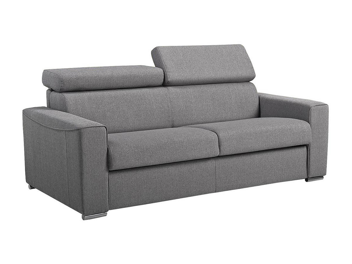 SCHLAFSOFA 3-Sitzer - Liegefläche: 140 cm - Matratzenhöhe: 18 cm - Stoff - Grau - VIZIR - Grau, Textil (196/110/223cm) - Vente-Unique