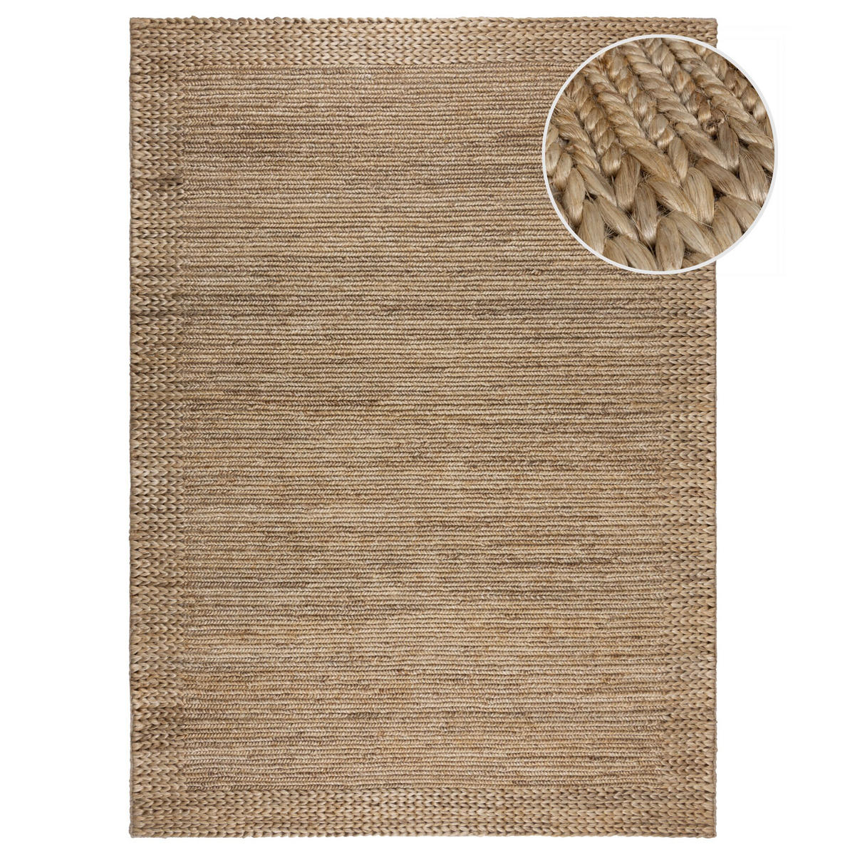 TEPPICH Kurzflor Flechtoptik Muster, Struktur, Flur Natur Rechteckig 160x230 - Beige, Textil (160/230cm) - KADIMA DESIGN