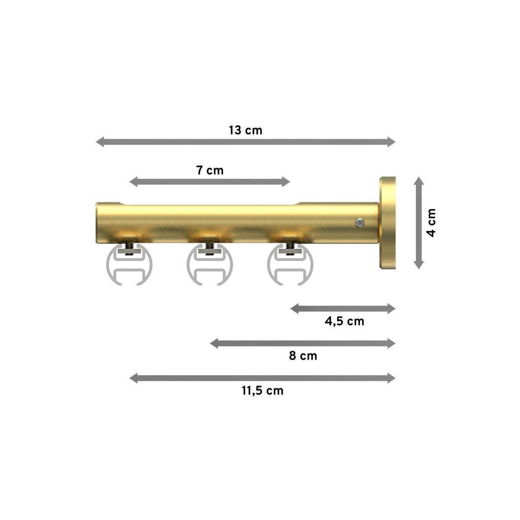 Thumbnail - Interdeco Innenlauf-Gardinenstangen-Set, Messing, Metall, 160 cm, Wohntextilien, Gardinen & Vorhänge, Gardinen-Stangen