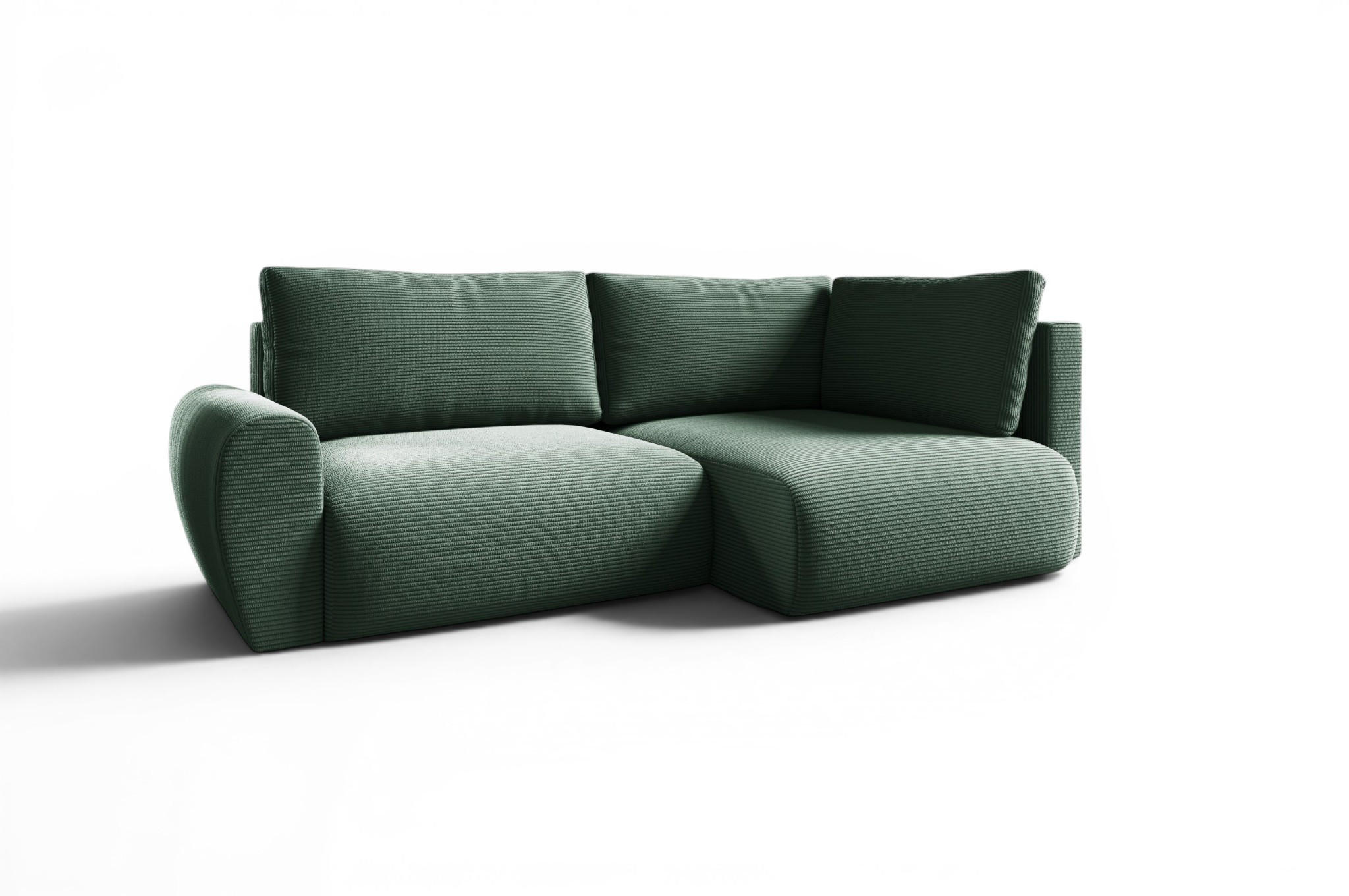 ECKSOFA Galan Mini Mit Schlaffunktion - Grün, Holzwerkstoff/Textil (153/241cm) - Fun Möbel