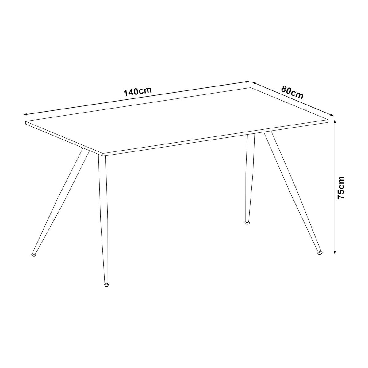 ESSTISCH Fitjar - Schwarz/Grau, Holzwerkstoff/Metall (80/140/75cm) - [en.casa]