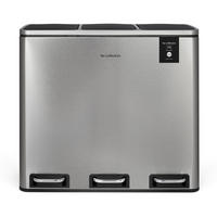 RECYCLINGMÜLLEIMER 54L, 3x18L Behälter - Edelstahl N°982 - Silberfarben, Metall (61.5/56/34.5cm) - Les Collectors