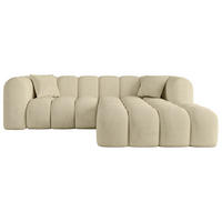 ECKSOFA Ottomane Rechts OLEA-L1 - 231x173x74 cm Taupe - Taupe/Schwarz, Holzwerkstoff/Kunststoff (231/173cm) - ALTDECOR