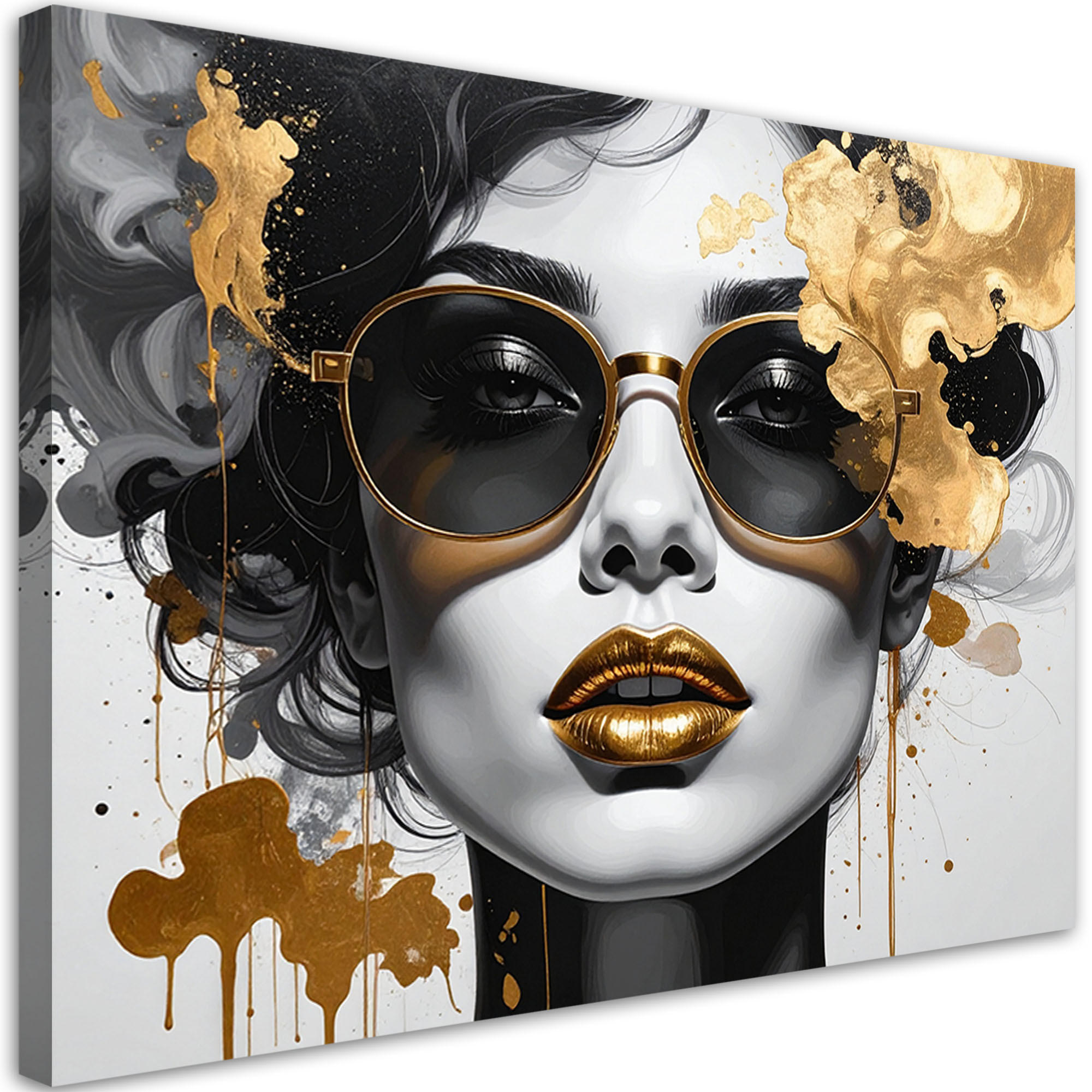 Feeby Leinwandbild Gold 60x40 cm