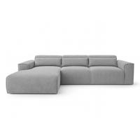 ECKSOFA L Form Ruyam Dunkelgrau 310/165/78 cm – Schlaffunktion Links - Dunkelgrau/Schwarz, Kunststoff/Textil (170/310cm) - AX Living