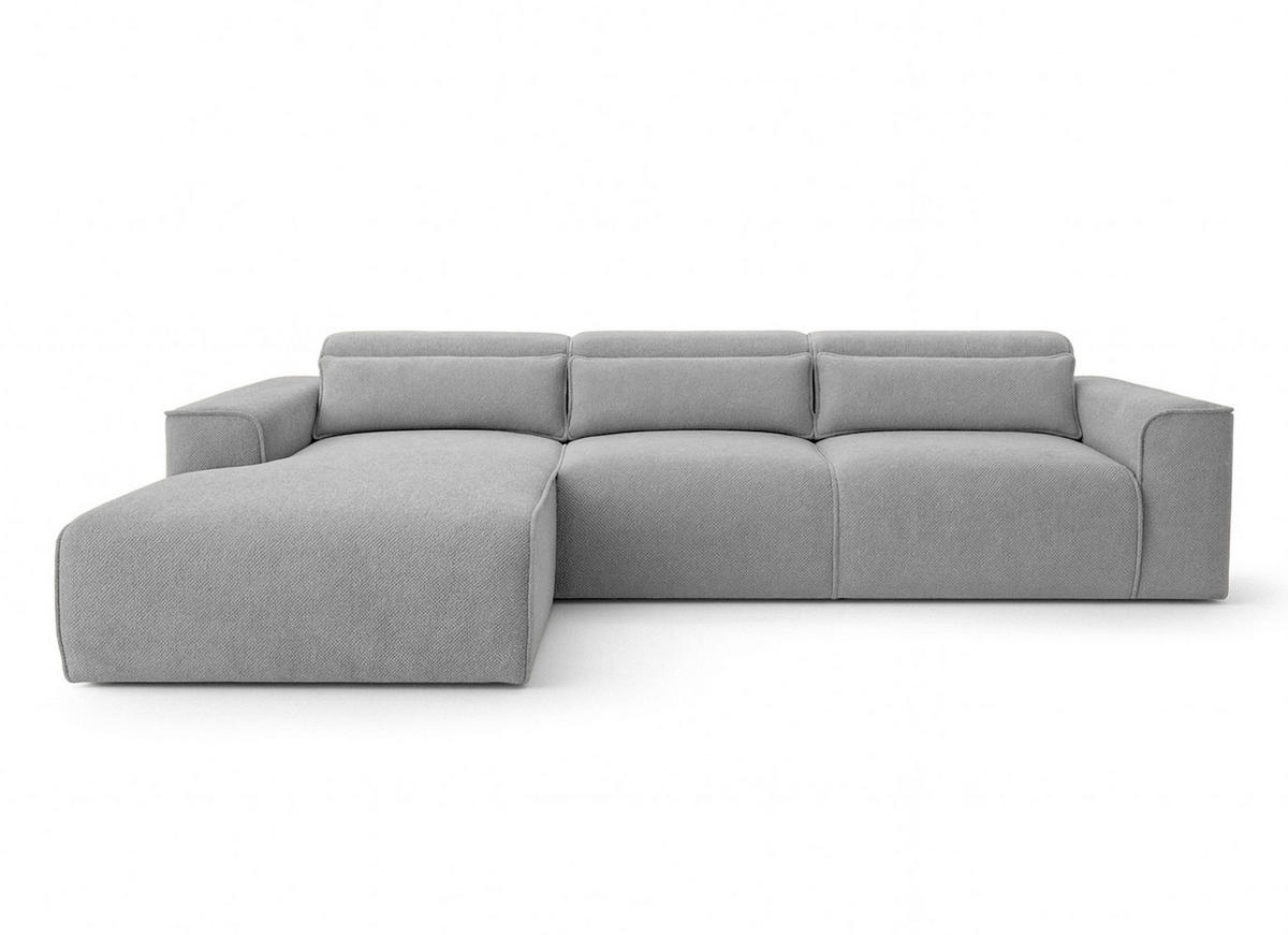 ECKSOFA L Form Ruyam Dunkelgrau 310/165/78 cm – Schlaffunktion Links - Dunkelgrau/Schwarz, Kunststoff/Textil (170/310cm) - AX Living