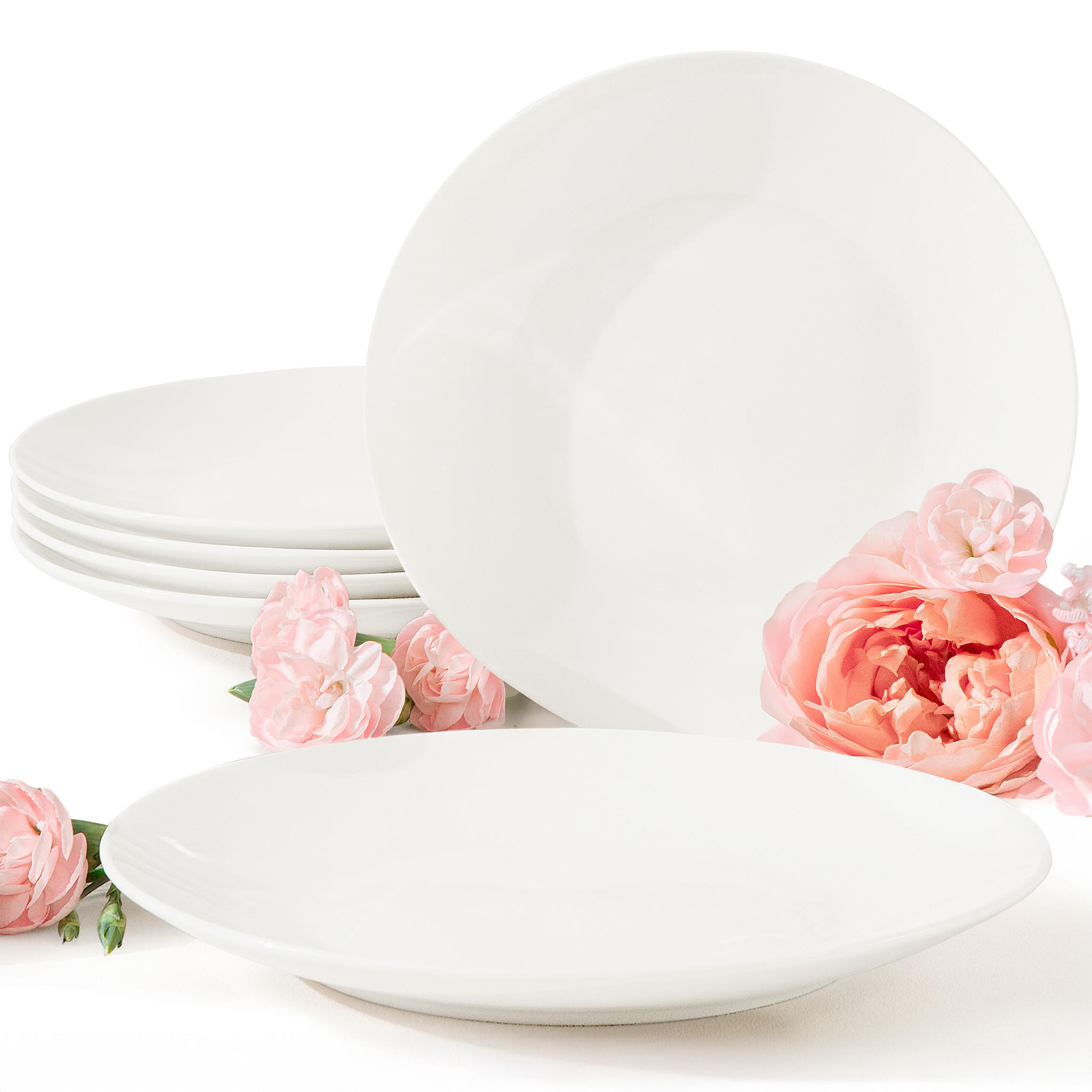 TELLER-SET DESSERTELLERSET AD BELLA 6-tlg ,Porzellan, ecru - Ecru, Keramik (20cm) - KONSIMO®