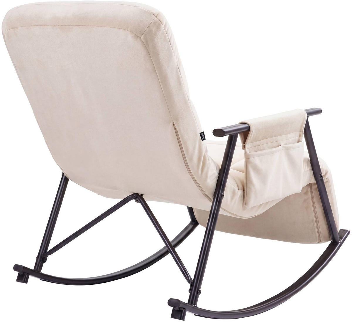 SCHAUKELSTUHL Mika Indoor 61x100x66cm Samt Creme Liegestuhl - Creme, Kunststoff/Textil (61/66/100cm) - DELUKE