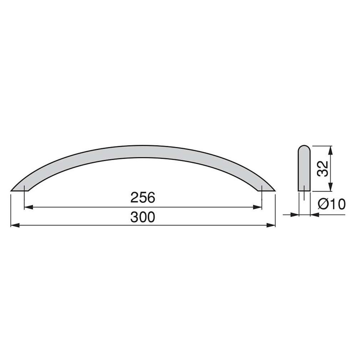 MÖBELGRIFFE Porto, L300mm, 256mm Achsenabstand, Stahl, Nickel satiniert 20er-set - Silberfarben, Metall (25/5/63cm) - EMUCA