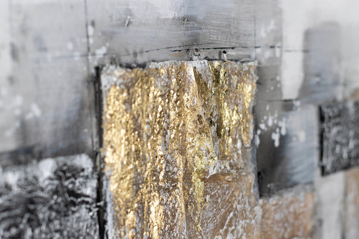 ACRYLBILD HANDGEMALT 120/60 cm - Grau, Holz/Textil (2/60cm) - KUNSTLOFT