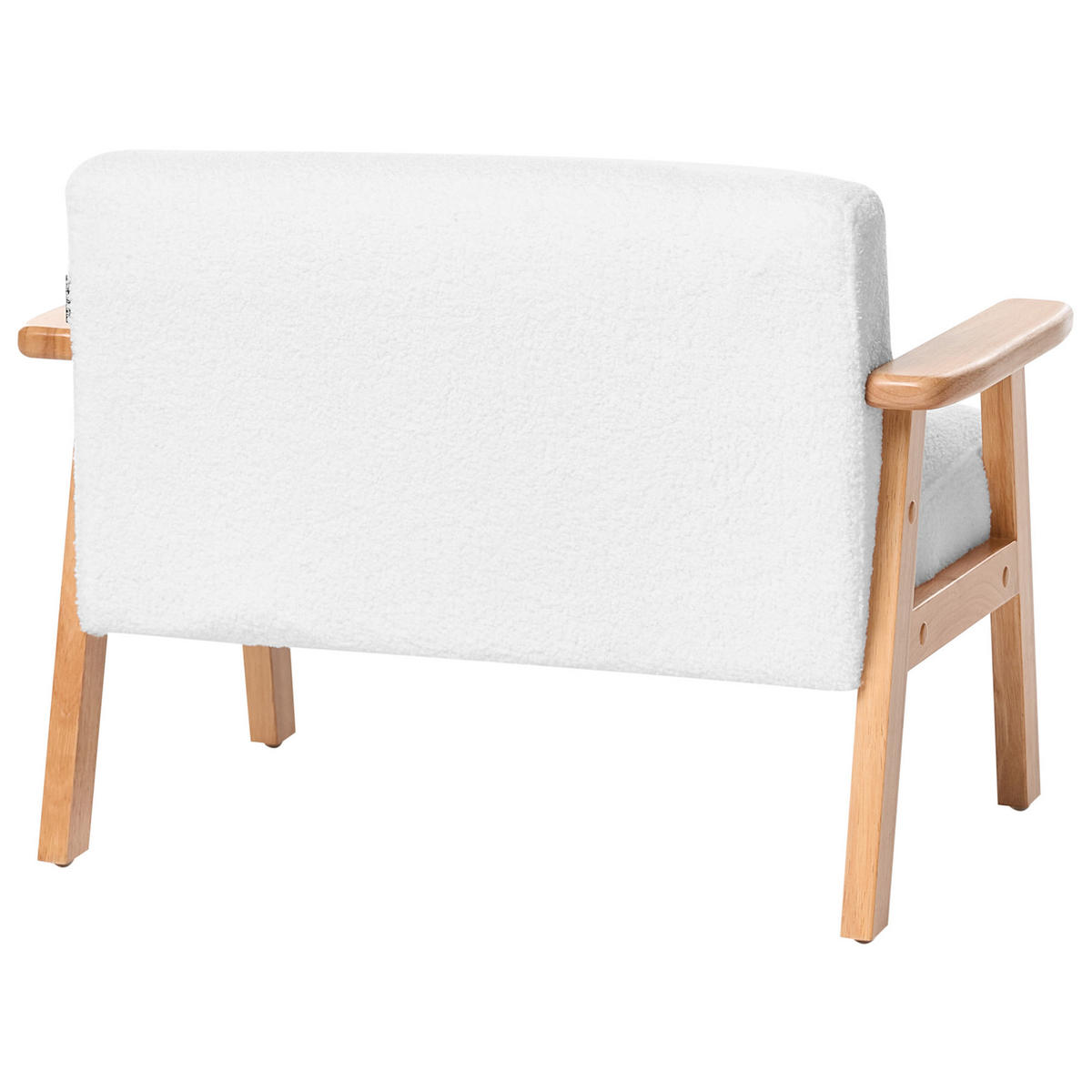 CANAPEA PENTRU COPII bouclé albă Lalmo - alb, material textil (74/54/48cm) - Beliani