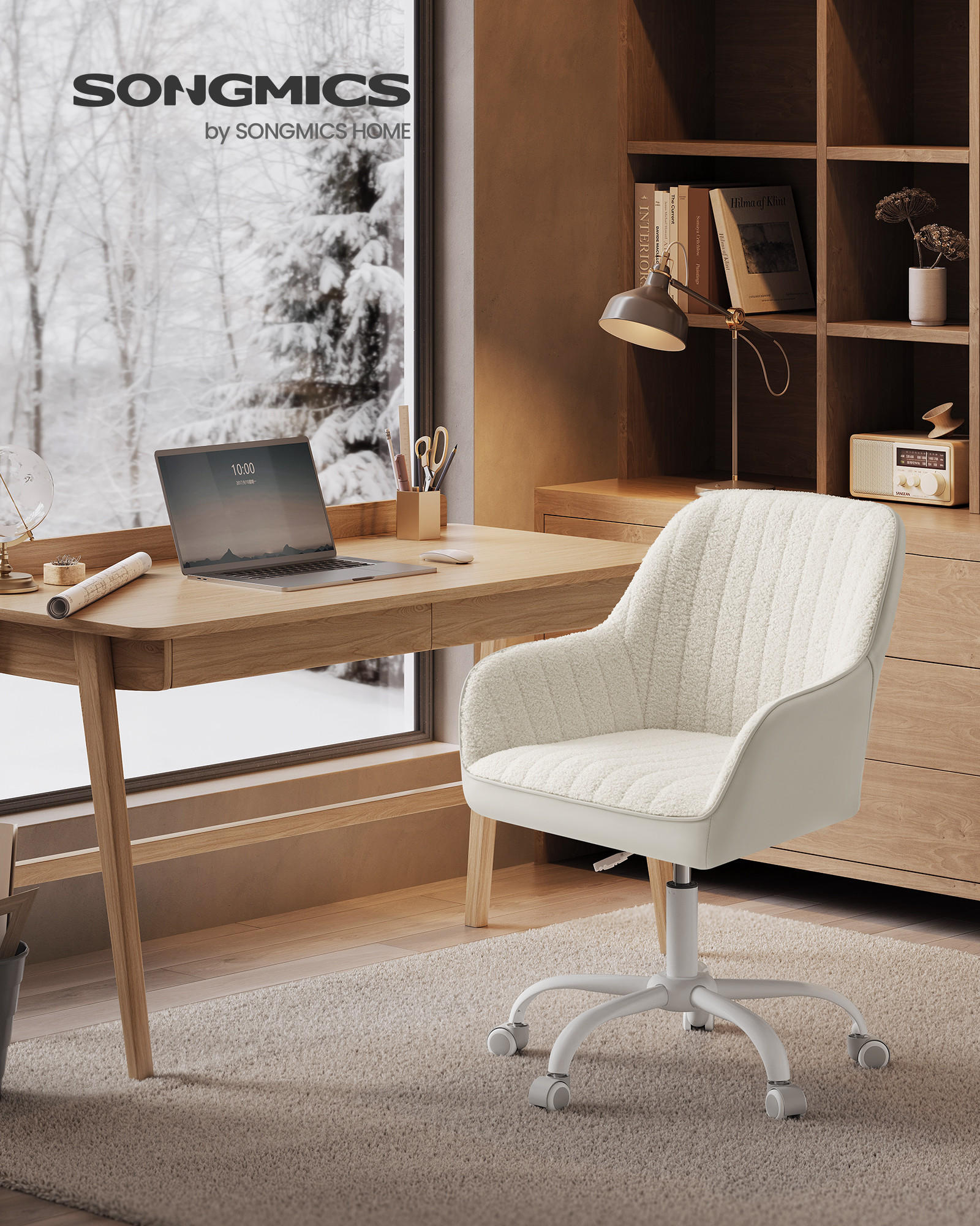 BÜRODREHSTÜHLE Lisa - Beige, Metall (94/84/62cm) - SONGMICS