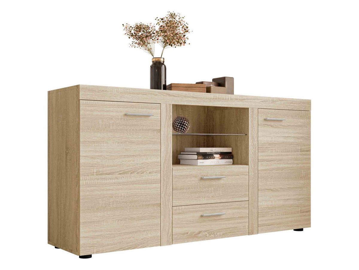 KOMMODE Rumba - Sonoma Eiche, Holzwerkstoff (156/82/40cm) - MIRJAN24