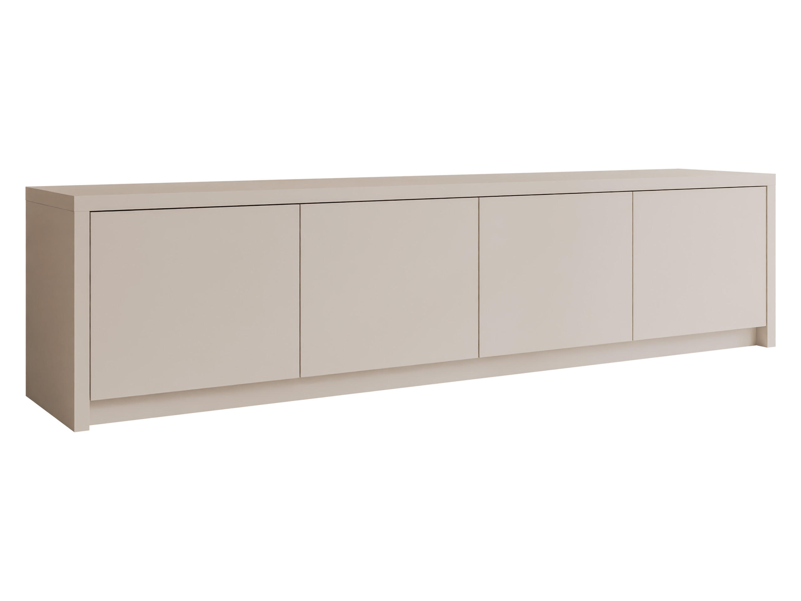 TV-LOWBOARD Solid 4D - Sandfarben/Schwarz, Holzwerkstoff/Kunststoff (198/51/40cm) - MIRJAN24
