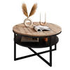 COUCHTISCH CIRI-X mit Regal Eichenholz Wotan - Eiche Wotan/Schwarz, Holzwerkstoff (70/70/45.6cm) - Lookway