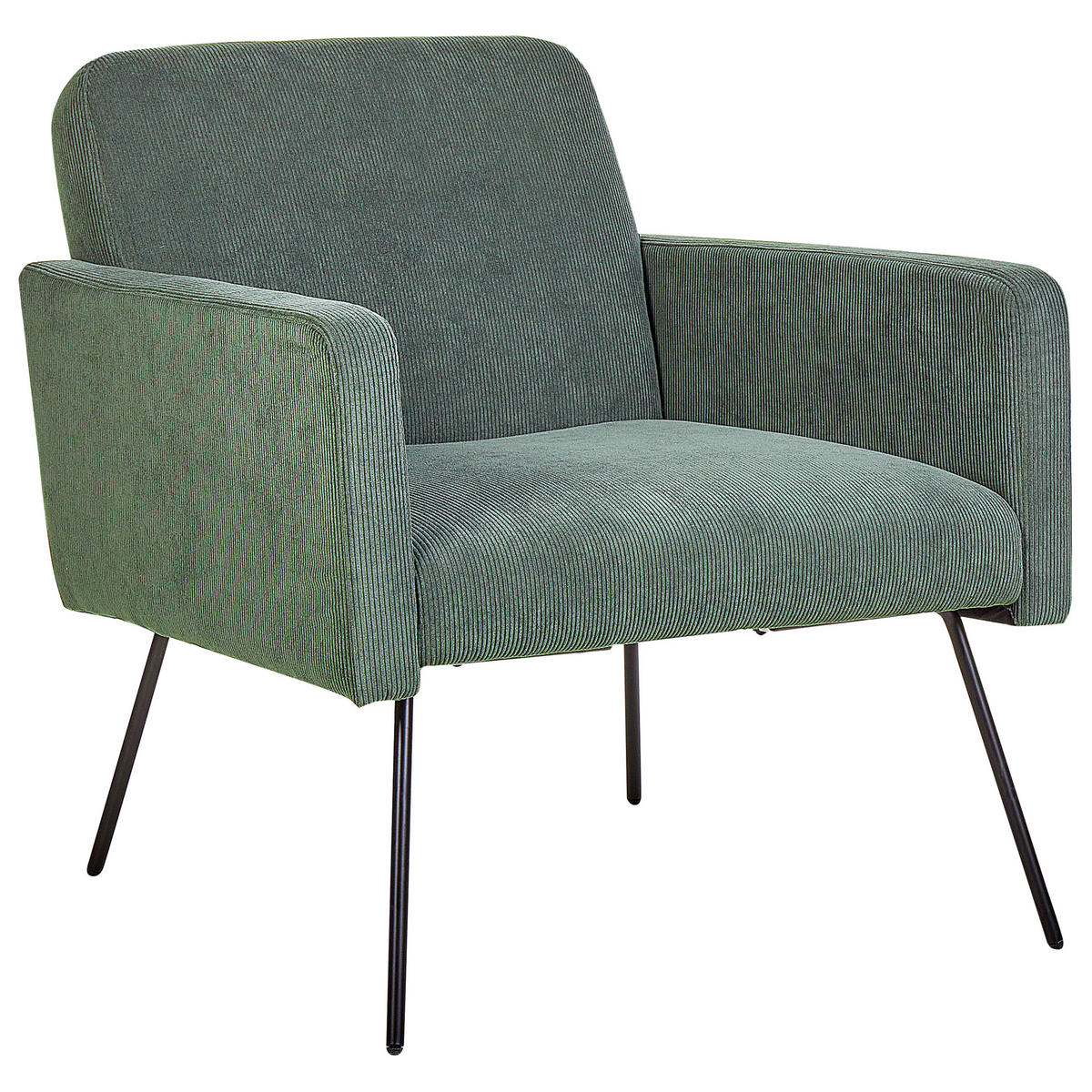 SESSEL Cord Grün Narken - Grün, Textil/Metall (72/77/76cm) - Beliani