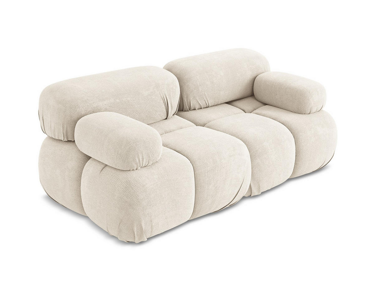 2-SITZER-SOFA Chenille Stoff Beige - Beige/Creme, Kunststoff/Textil (190/70/96cm) - Makamii