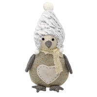TÜRSTOPPER Pinguin Snowy - Grau, Textil (14/8cm) - Lashuma
