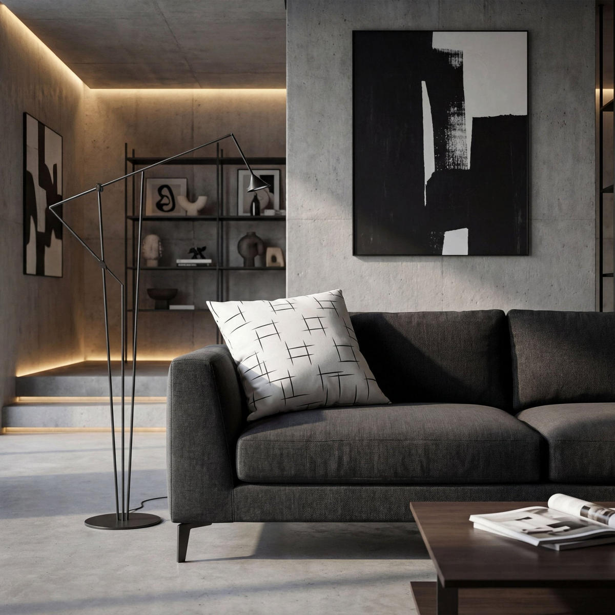 DEKOKISSEN Stripe 45x45 cm mit Füllung - Weiß, Textil (45/45cm) - Deco-Raum