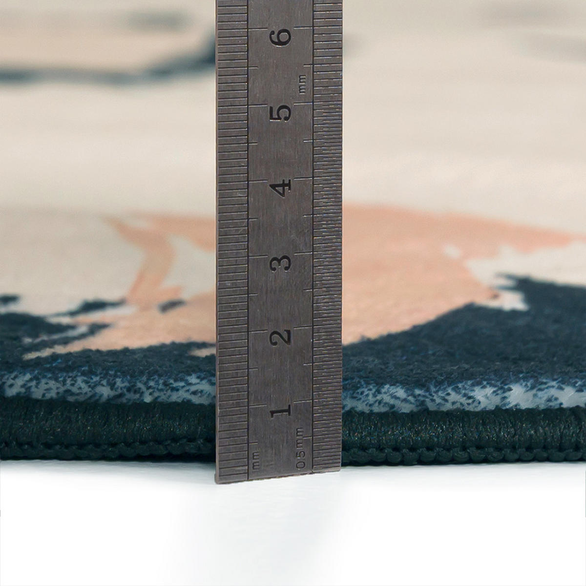 TEPPICH Osimo Lumi Mazovia Unregelmäßige Form 120x120cm Beige Schwarz Blumen Kurzflor - Beige, Textil (120/120cm) - Mazovia