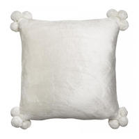 KISSEN Tender Pompons schneeweiß 45 x 45 cm - Weiß, Textil (45/45cm) - Vivaraise