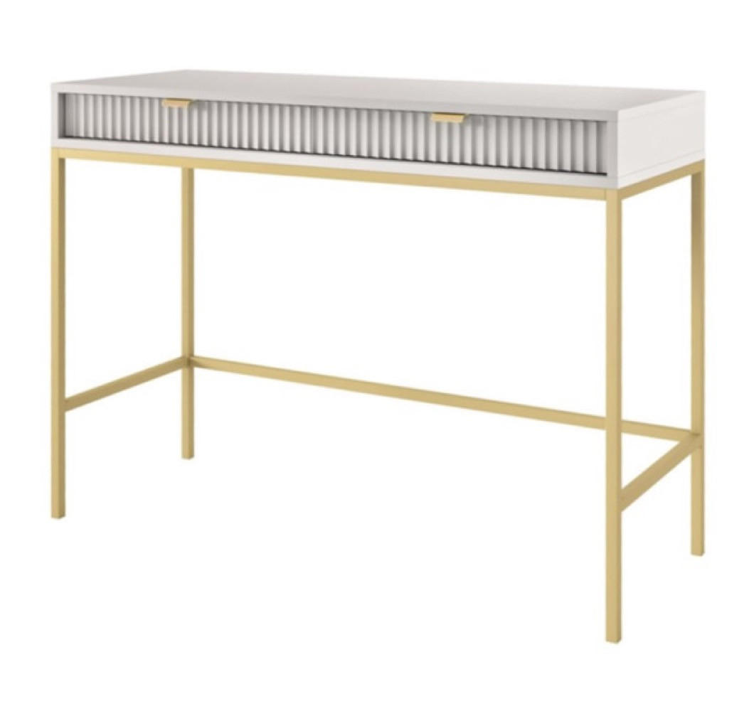 KONSOLENTISCH Grau NEW Goldfarben Mit Metallgestell - Grau, Holzwerkstoff (50/50/77cm) - Sepro Meble