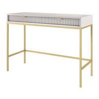 KONSOLENTISCH Grau NEW Goldfarben Mit Metallgestell - Grau, Holzwerkstoff (50/50/77cm) - Sepro Meble