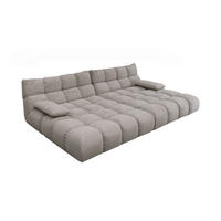 BIG SOFA VIVIEN Grau Cord - Schwarz/Grau, Kunststoff/Textil (296/85/178cm) - KAWOLA