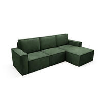 ECKSOFA Orto Grün, Dreisitzer Kordecksofa linke seite - Grün, Holzwerkstoff/Textil (180/142cm) - Bettso