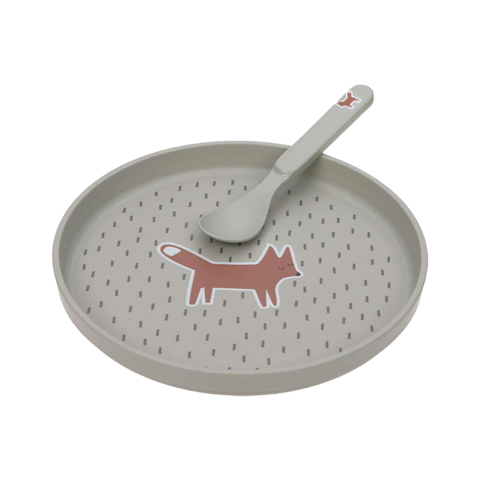 KINDER-GESCHIRR-SET Little Forest Fox 4er Set - Dunkelgrün, Kunststoff (7.2/26/22.7cm) - Lässig