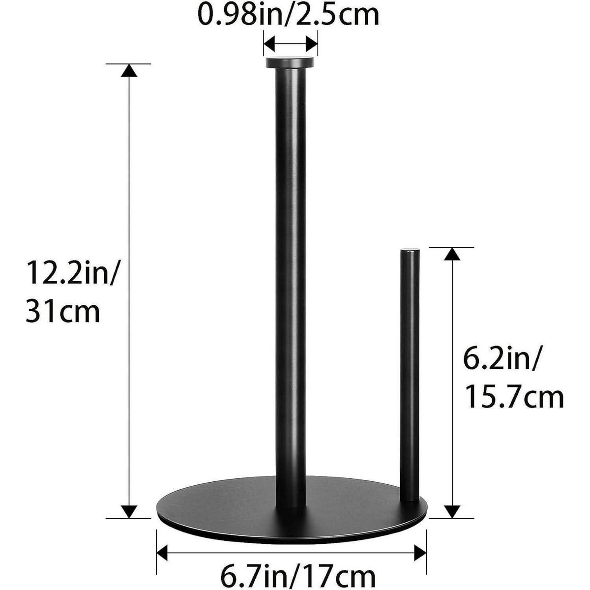 KÜCHENROLLENHALTER Edelstahl mattschwarz 31 cm - Schwarz, Metall (17/7.6/30.5cm)