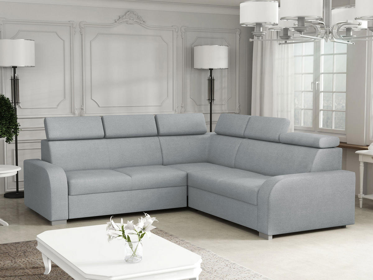 ECKSOFA Oslo 2rR2p - Silberfarben/Grau, Holz/Kunststoff (250/250cm) - MIRJAN24