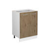 KÜCHENUNTERSCHRANK R-Line Artisan-Eiche 60 cm ohne AP - Weiß/Eiche Artisan, Holzwerkstoff (60/81.6/46cm) - Vicco