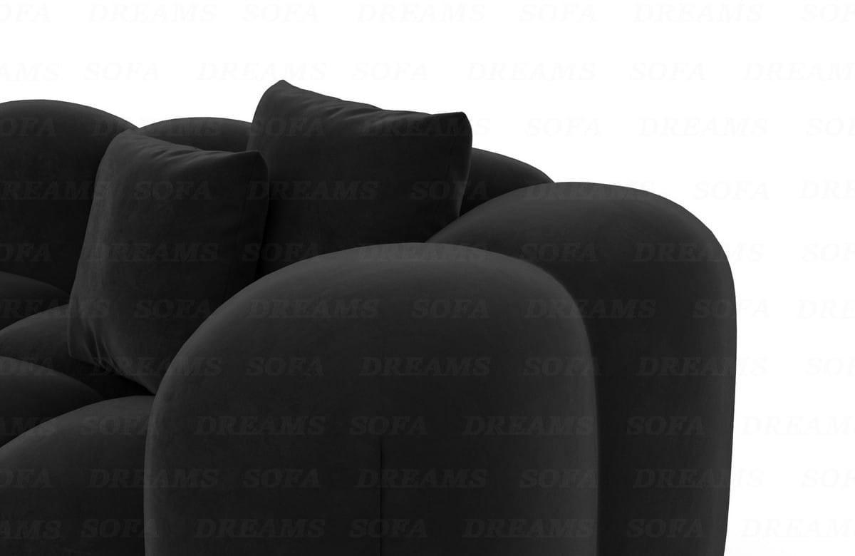 WOHNLANDSCHAFT Cloud Schwarz Samtstoff - Schwarz, Kunststoff (314/72/184cm)