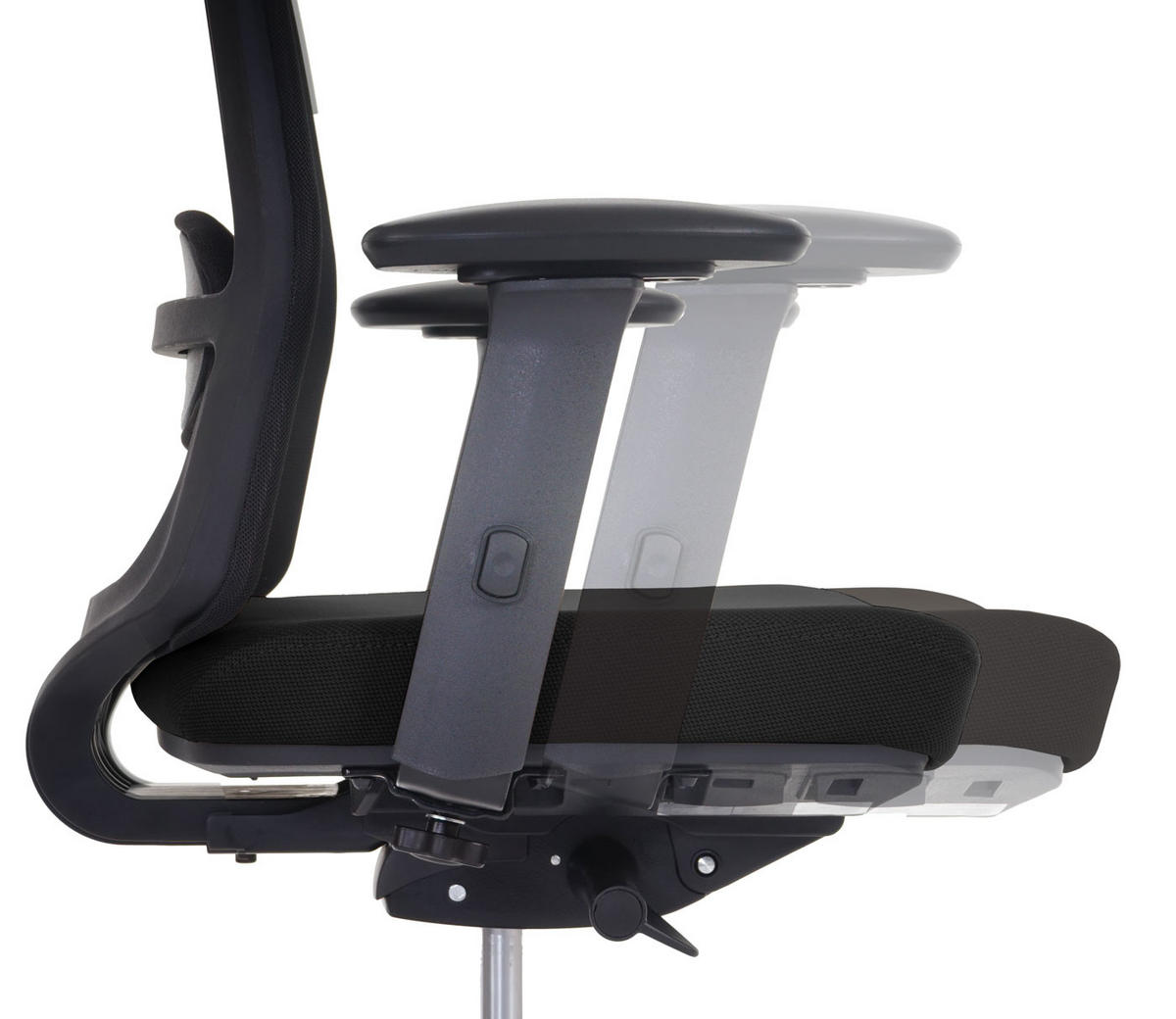 DREHSTUHL Merkur HxBxT 106x72x70cm Sitzhöhe 42cm Sliding-Funktion ergonomisch Schwarz - Schwarz, Kunststoff (72/106/70cm) - PROREGAL