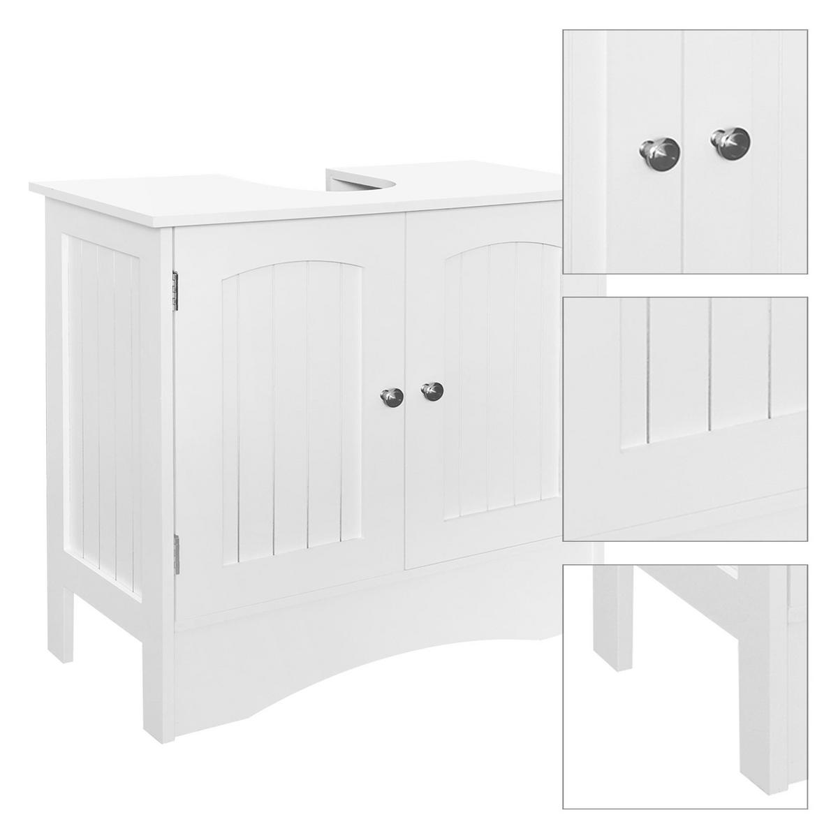SKŘÍŇKA POD UMYVADLO - bílá, kompozitní dřevo (30/60/60cm) - ML-DESIGN