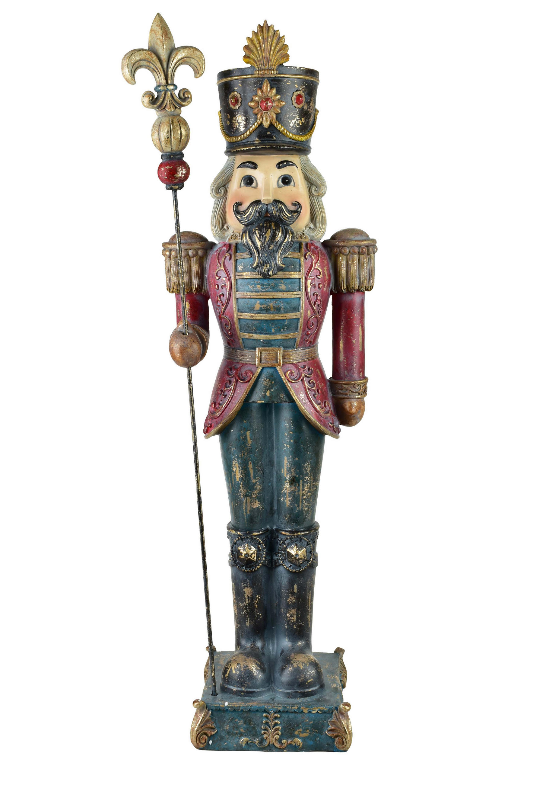 Mondex Nussknacker-Figur Rot 35x100x35 cm