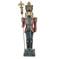 NUSSKNACKER-FIGUR SANTA LILA Polyresin - Rot, Kunststoff (35/100/35cm) - Mondex