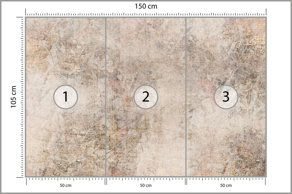 FOTOTAPETE Abstraktion Mosaik Ornamenten Beton 150x105 - Beige/Braun, Papier (150/105cm) - Muralo