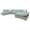 ECKSOFA Bergen Premium, Seite: Rechts - Silberfarben/Mintgrün, Holz/Textil (345/76/205cm) - MIRJAN24