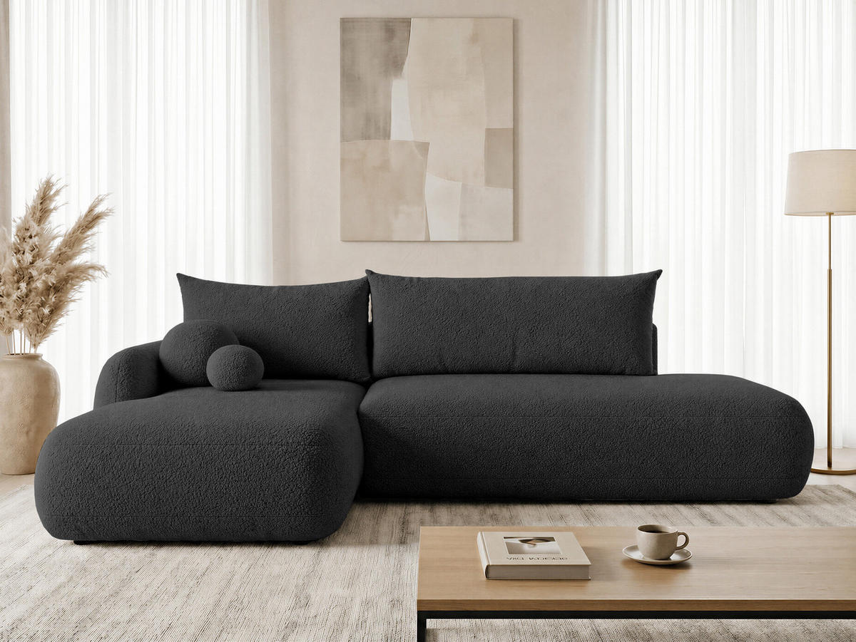 ECKSOFA Neto, Seite: Links - Schwarz, Holz/Kunststoff (300/187cm) - Sofnet