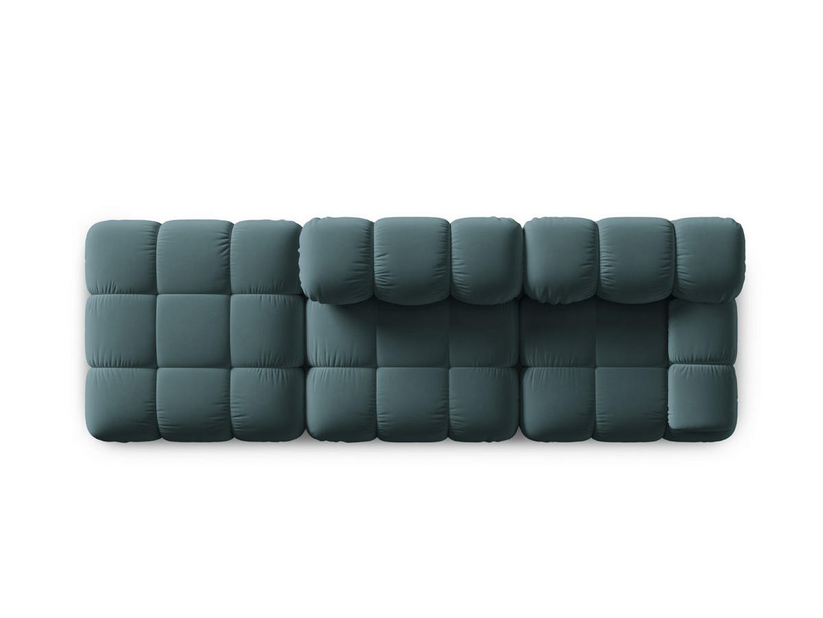 MODULARES-SOFA links Bellis aus Samt petrol 4 Sitzplätze - Petrol, Textil (94/63/282cm) - Micadoni
