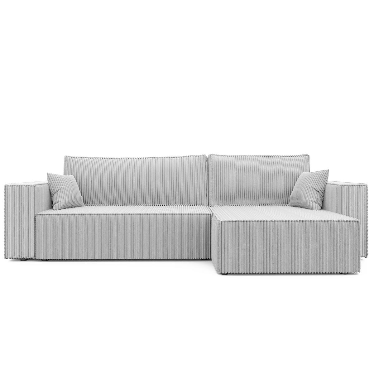 ECKSOFA mit Schlaffunktion und Bettkasten, Grau - Grau, Holzwerkstoff/Textil (145/276cm) - Idohome