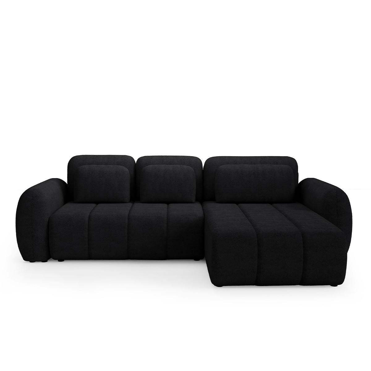 ECKSOFA Cesar 3 Sitzplätze Schwarz - Schwarz, Holz (304/190cm) - Petits-meubles