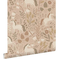 TAPETE Einhörner 53 cm x 10.05 m - Beige, Papier (53/0.1cm) - ESTAhome