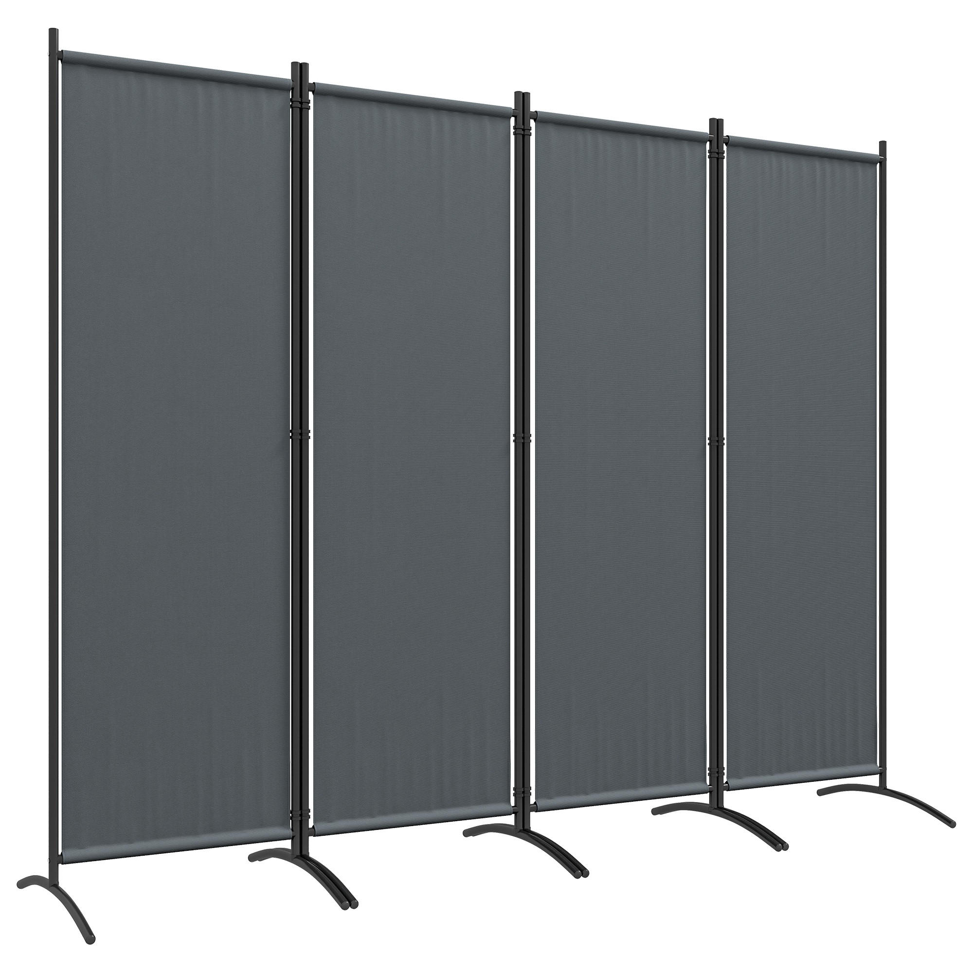 RAUMTEILER,4-TEILIG faltbar Innen 221x172cm,dunkelgrau - Grau, Textil (221/172cm) - Vallsero